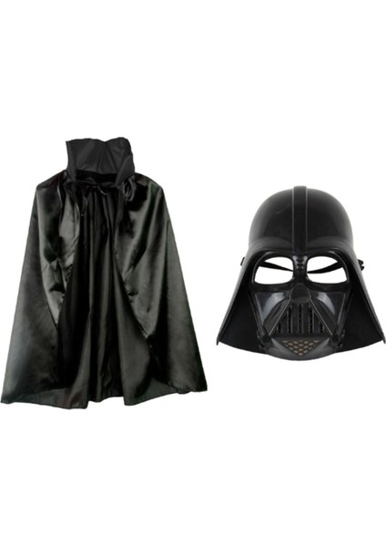 Star Wars Uzay Yolu Şavaşları Pelerinli Maskeli Dart Wader Çocuk Kostümü (7 - 14 Yaş Arası) - 90 cm