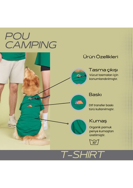 Yeni Pou Serisi - Camping 0-30kg Köpek Tshirt Köpek Kıyafeti KK-101