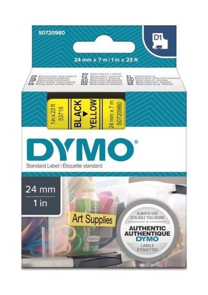 D1 Sarı/siyah Yedek Şerit 24MM x 7mt (53718)