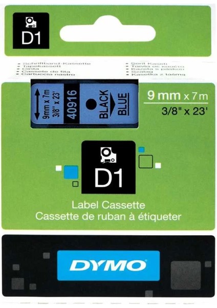 40916 Mavi/siyah D1 Yedek Şerit (9 mm x 7 Mt)