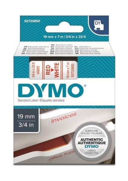 D1 Beyaz/kırmızı Yedek Şerit 19MM x 7mt (45805)