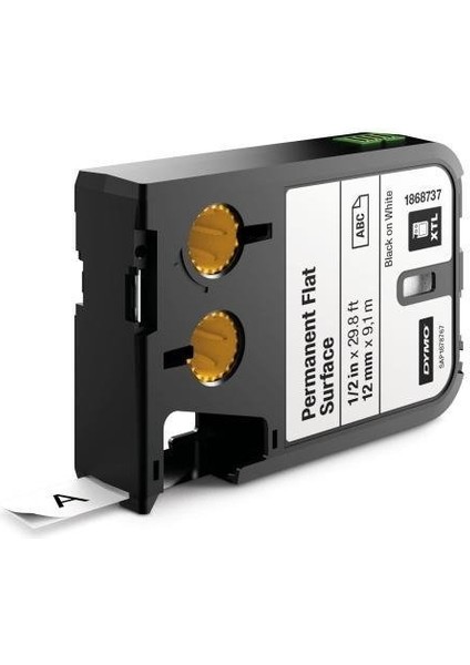 1868737 Xtl 12MM x 9,1metre Beyaz/siyah Sabit Polyester Etiket