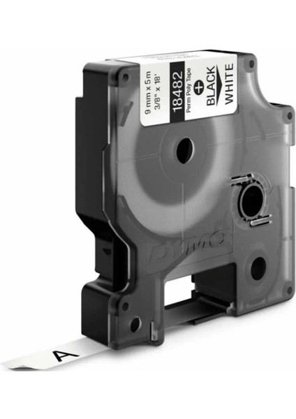 Rhinopro 18482 Beyaz/siyah Sabit Polyester Şerit 9 mm x 5,5 mt