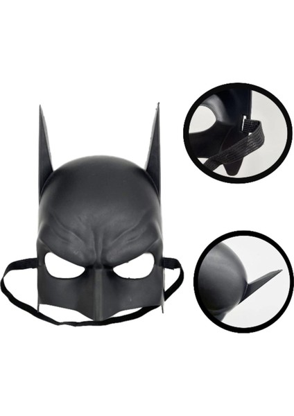 Batman Pelerinli Maskeli Çocuk Parti Kostümü - (7 - 14 Yaş Arası) - 90 cm