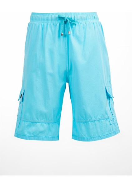Mint Kargo Cepli Beli Lastikli Unisex Keten Şort %100 Pamuk
