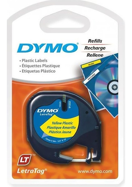 59423 Letratag Plastik Şerit 12MMX4M Sarı
