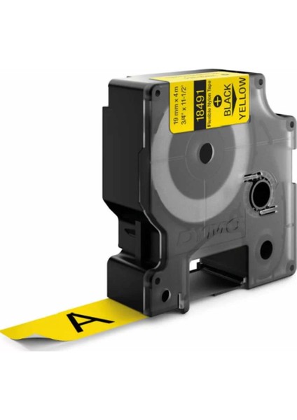 Rhinopro 18491 Sarı/siyah Esnek Naylon Şerit 19 mm x 3,5 mt