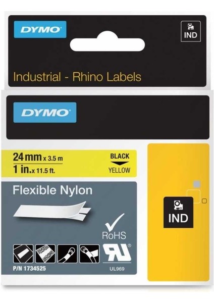 Rhino Pro Esnek Naylon Şerit 24MMX3,5M Sarı/siyah (1734525)