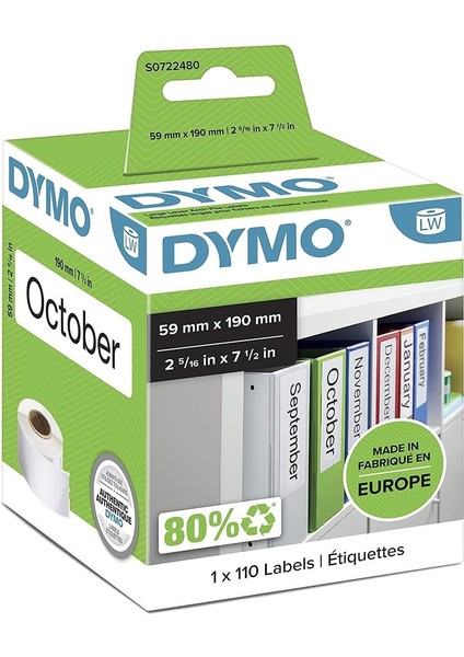 Geniş Klasörlere Uyumlu Sırt Etiketi 59X190MM (99019)