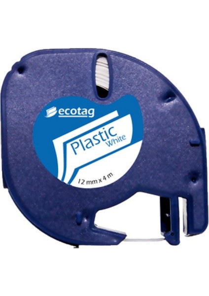 Muadil Plastik Beyaz Etiket 10 Adet 12 mm x 4 M Şerit Etiket