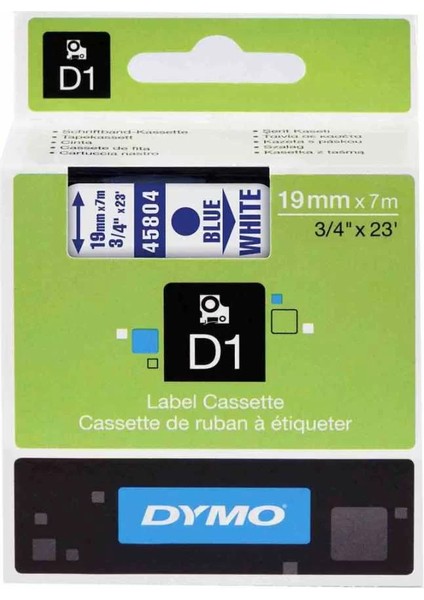 45804 Beyaz/mavi D1 Yedek Şerit (19 mm x 7 Mt)