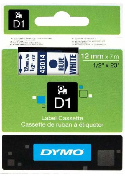 45014 Beyaz/mavi D1 Yedek Şerit (12 mm x 7 Mt)