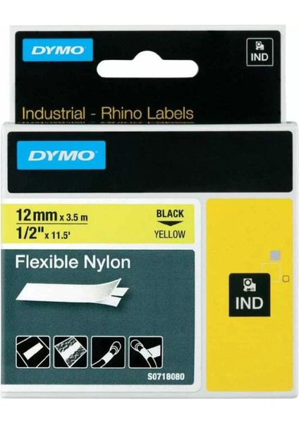 Rhinopro 18490 Sarı/siyah Esnek Naylon Şerit 12 mm x 3,5 mt fiyatları