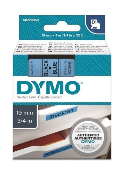 D1 Mavi/siyah Yedek Şerit 19MM x 7mt (45806)