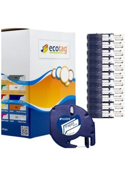 Letratag Muadil Kağıt Şerit Etiket Beyaz 10'lu Paket