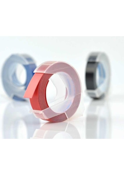 3D Kabartma Şerit 9mm x 3mt (Siyah/mavi/kırmızı 3 Lü Paket) fiyatları