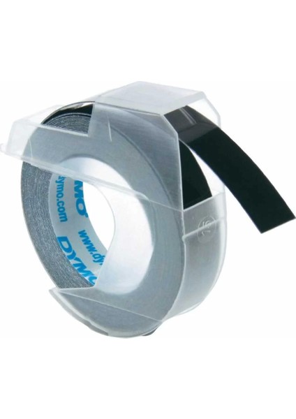 Siyah 3D Plastik Kabartma Yedek Şerit (9mm x 3mt) fiyatları