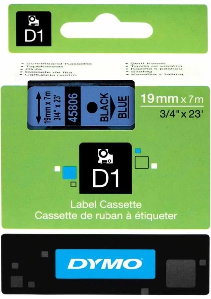 45806 Mavi/siyah D1 Yedek Şerit (19 mm x 7 Mt)