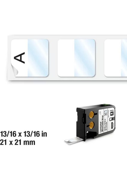 Xtl 1868704 Lamineli Tel Kablo Etiketi 21X21MM Beyaz - Siyah (250 Adet) fiyatları