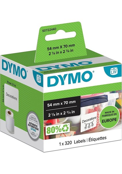 54X70 Labelwriter Çok Amaçlı Etiket (99015)