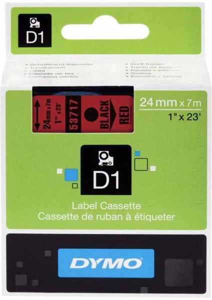 53717 Kırmızı/siyah D1 Yedek Şerit (24 mm x 7 Mt)