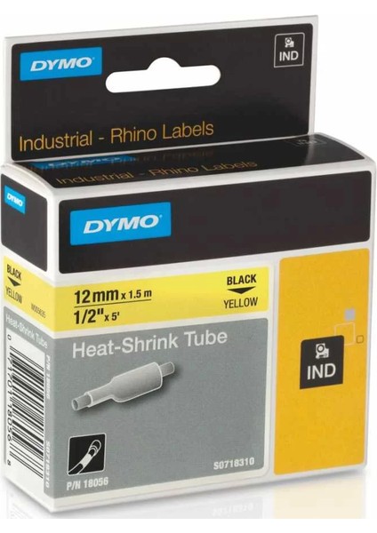 Rhinopro 18056 Sarı/siyah Isıyla Küçülen Şerit 12 mm x 1,5 mt