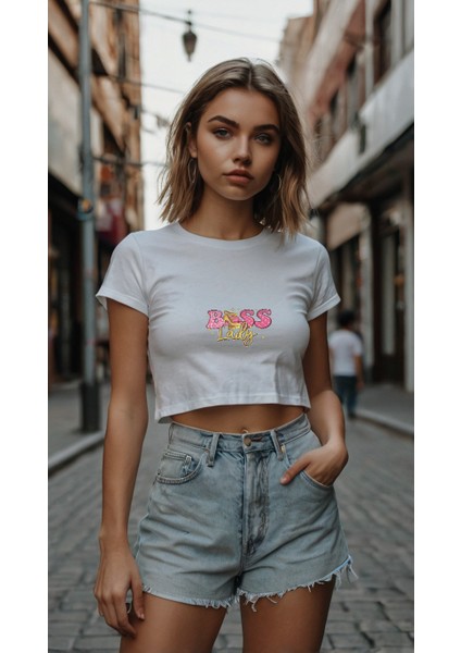 Kadıncropbaskılıt-Shirt Kadıntişört modelleri