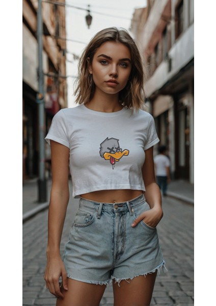 Kadıncropbaskılıt-Shirt Kadıntişört modelleri