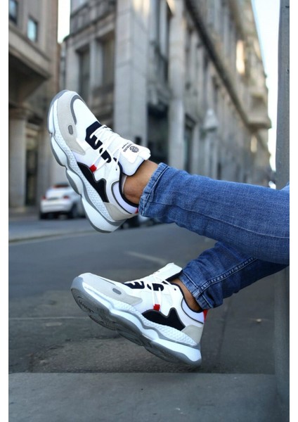 Runner Beyaz Lacivert Ortopedik Günlük Garantili Yürüyüş Koşu Sneaker Spor Ayakkabı RUNNER-1987 fiyatları