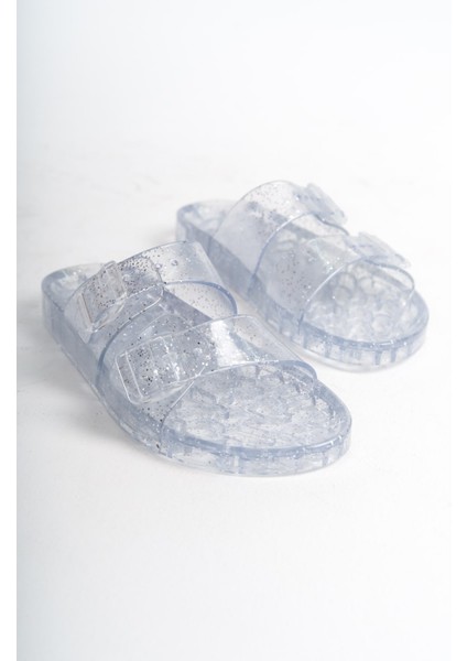 Kadın Jelly Şeffaf Gri Sim Düz Terlik-MSTB165-SGS fiyatları