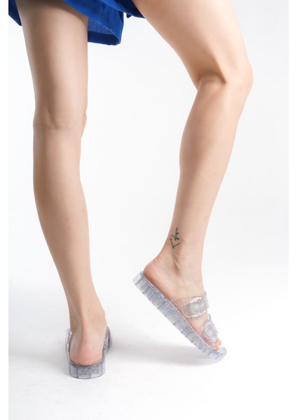 Kadın Jelly Şeffaf Gri Sim Düz Terlik-MSTB165-SGS modelleri