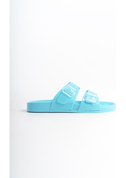 Kadın Jelly Mat Mavi Düz Terlik-MSTB146-M modelleri