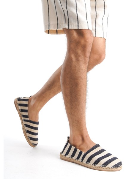 Erkek Jüt Taban Keten Lacivert/beyaz Espadril -MSSR3535-LB fırsatları