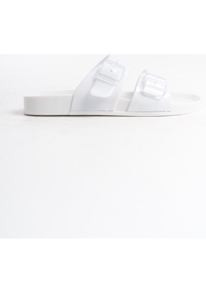 Kadın Jelly Mat Beyaz Düz Terlik-MSTB146-B fırsatları