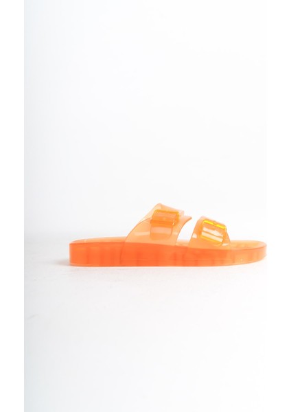 Kadın Jelly Şeffaf Oranj Düz Terlik-MSTB188-ORJ fırsatları