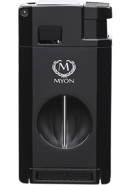 Myon 2 Pürmüz Jet Alev V Kesici Delicili Puro Çakmağı Siyah