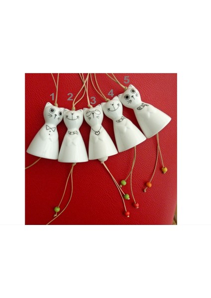 Güneşli Gün Bebek Kedi Asmalık Biblo Porselen Rüzgar Çan Mix 8X4CM Süspansiyon Dekorasyon 1 Adet fiyatları