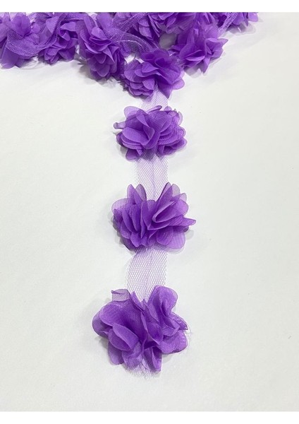 Gül Lazer Kesim Çiçek / 1 Metre(12-13 Adet)/ Organze Tül Kenar Süsü Tekstil Tasarım Kumaşı Yapay Süs fiyatları