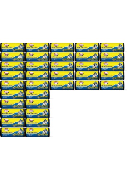Battal Boy Çöp Poşeti (75 x 90 Cm) 10 Lu Rulo x 35 Paket Çöp Torbası Siyah