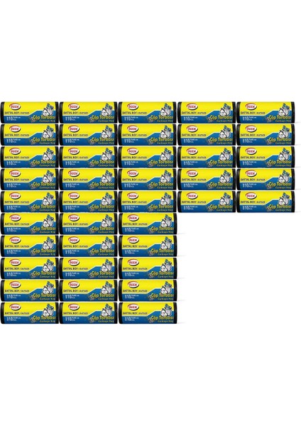 Battal Boy Çöp Poşeti (75 x 90 Cm) 10 Lu Rulo x 40 Paket Çöp Torbası Siyah