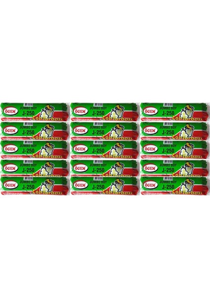 J-250 Jumbo Boy Çöp Poşeti (80 x 110 Cm) 10 Lu Rulo x 15 Paket Çöp Torbası Mavi