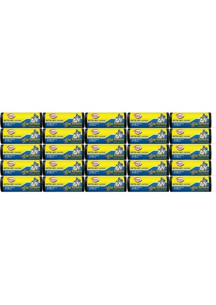 Battal Boy Çöp Poşeti (75 x 90 Cm) 10 Lu Rulo x 25 Paket Çöp Torbası Siyah