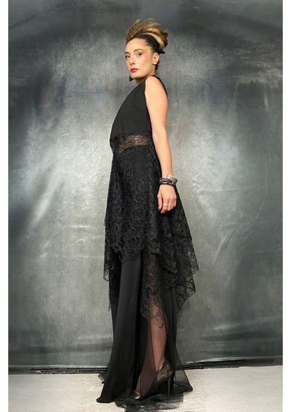 Dantel Scuba Asimetrik Yelek Tunik fırsatları