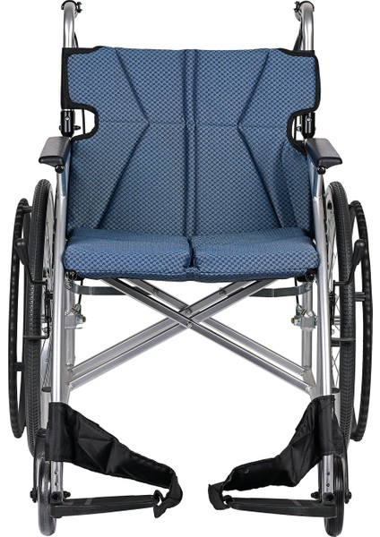 Mavi Lüks Katlanabilir Frenli Tekerlekli Sandalye Hasta Transfer Sandalyesi fiyatları