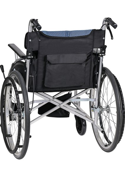 Mavi Lüks Katlanabilir Frenli Tekerlekli Sandalye Hasta Transfer Sandalyesi indirimleri
