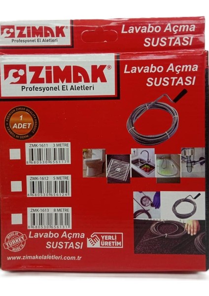 Lavabo Gider Açma Sustası 5m ZMK1612