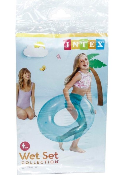 Intex Şeffaf Renkli Simit 76 cm 8+ Yaş 52609 Mavi