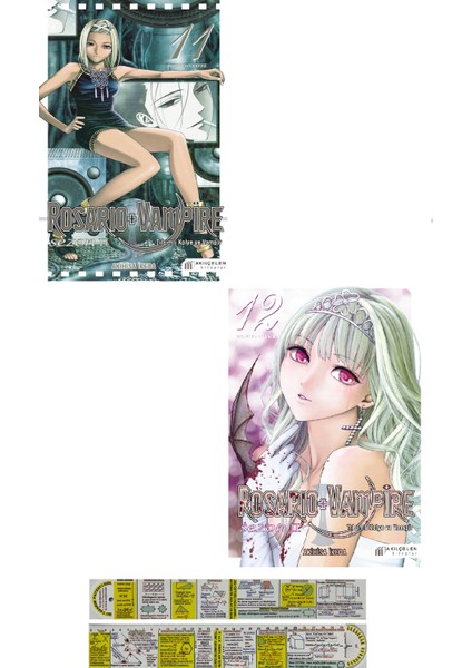 Rosario + Vampire 2. Sezon 11. - 12. Ciltler Manga Seti - Tsukune Aono + Matematik Öğreten Cetvel