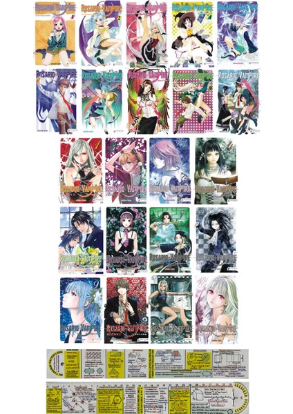 Rosario + Vampire 22'li Manga Seti - Tsukune Aono + Matematik Öğreten Cetvel