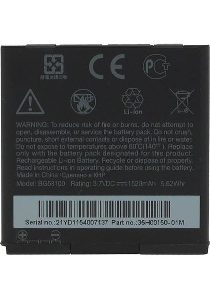 Htc Sensation Pil Batarya BG58100